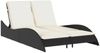vidaXL Sonnenliege mit Auflagen Schwarz 114x205x73 cm Poly Rattan 368287 Bild 2