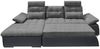 Ecksofa Couch Schlafcouch Schlafsofa Lederlook schwarz grau Ottomane links LForm Bild 4