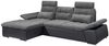 Ecksofa Couch Schlafcouch Schlafsofa Lederlook schwarz grau Ottomane links LForm Bild 3