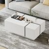 Couchtisch Sofatisch Wohnzimmertisch, quadratisch, Patchwork-Farben, Hochglanzoptik, vier Schubladen, verschiebbare Tischplatte, Tragkraft bis 30 kg, Holz, weiß bunt, 100 x 60 x 40 cm Bild 2