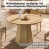 Merax Runder Esstisch, 120 x 120 cm, geeignet für 4-6 Personen, klassisches Design, skandinavisch-minimalistischer Stil, Eichenfarbe Bild 5