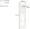 Garderobenpaneel >Zippo< 5 Haken, Ablage, weiss hochglanz / schwarz - 40x170x27,6 (BxHxT) Bild 3