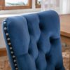 Esszimmerstuhl in Blau H 95 x T 50 x B 62 cm aus Samt mit hoher Rückenlehne, 2er-Set Bild 2