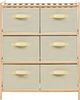 vidaXL Korb-Kommode mit 6 Stoffkörben Zedernholz Beige 246439 Bild 2