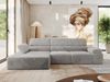 Mks Möbel 'RILASSO' Ecksofa, mit Relax-funktion, Elektrisch verstellbarer Sitz, L-förmige Ecke mit Armlehnen, Wellenfeder, Hellgrau, Stoff, links Bild 3