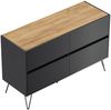 Kommode Dion 120cm 4 SoftClose Schubladen Grafit/Eiche Top : Grafit / Oak Gold Bild 5