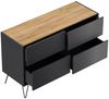 Kommode Dion 120cm 4 SoftClose Schubladen Grafit/Eiche Top : Grafit / Oak Gold Bild 4