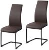 HTI-Living Freischwinger Schwingstuhl SallyP PU Braun (Set, 2 St), Freischwinger Esszimmerstuhl Kunstleder Bild 3