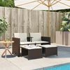 vidaXL Gartensofa 2-Sitzer mit Tisch und Hockern Braun Poly Rattan 368417 Bild 3