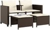 vidaXL Gartensofa 2-Sitzer mit Tisch und Hockern Braun Poly Rattan 368417 Bild 4