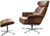 KAWOLA Sessel TOSAR Relaxsessel drehbar Leder braun mit Hocker 110 x 89 x 83 cm Bild 3