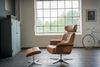 KAWOLA Sessel TOSAR Relaxsessel drehbar Leder braun mit Hocker 110 x 89 x 83 cm Bild 2