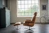 KAWOLA Sessel TOSAR Relaxsessel drehbar Leder braun mit Hocker 110 x 89 x 83 cm Bild 5