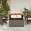vidaXL Gartentisch Grau 110x110x71 cm Poly Rattan und Akazienholz 368273 Bild 3