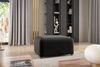 Ecksofa Designersofa MEGAN XS inkl. Hocker Stoff Salvador Schwarz Ottomane Rechts Bild 2