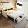 OKWISH Schlafsofa Polsterbett Funktionsbett, mit LED-Kopfteil, Steckdosen & Schubladen, Ausziehbares Kinderbett 90/180x190 cm, ohne Matratze Bild 2