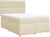 vidaXL Boxspringbett mit Matratze Creme 160x200 cm Stoff 3291343 Bild 2