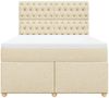 vidaXL Boxspringbett mit Matratze Creme 160x200 cm Stoff 3291343 Bild 4