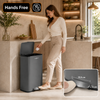 MAXCRAFT Mülleimer / Treteimer mit Soft Close Deckel - 50 Liter in Grau Bild 4