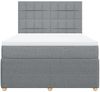 vidaXL Boxspringbett mit Matratze Hellgrau 140x190 cm Stoff 3292051 Bild 4