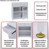 Kommode HWC-O87, Schrank Sideboard Highboard, Staufächer Schubladen Industrial Metall Schilfglas 96x80x40cm ~ schwarz Bild 2