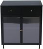 Kommode HWC-O87, Schrank Sideboard Highboard, Staufächer Schubladen Industrial Metall Schilfglas 96x80x40cm ~ schwarz Bild 5