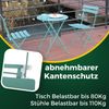Albatros Bistroset 3-teilig Grün – Bistrotisch mit 2 Stühlen – klappbare Stühle und Tisch aus robustem Metall – optimal als Balkonmöbel Set oder Gartenmöbel in modernem Design Bild 5
