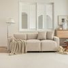 3-Sitzer Sofa B 211 x T 67 x H 71 cm aus Chenille in Beige Bild 3