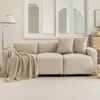 3-Sitzer Sofa B 211 x T 67 x H 71 cm aus Chenille in Beige Bild 2