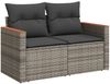 vidaXL 9-tlg. Garten-Sofagarnitur mit Kissen Grau Poly Rattan 3226403 Bild 4