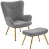 Yaheetech Relaxsessel Ohrensessel mit Hocker, Loungesessel mit Klappbarer Rückenlehne Bild 5