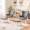 Yaheetech Relaxsessel Ohrensessel mit Hocker, Loungesessel mit Klappbarer Rückenlehne Bild 3