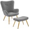 Yaheetech Relaxsessel Ohrensessel mit Hocker, Loungesessel mit Klappbarer Rückenlehne Bild 4