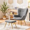 Yaheetech Relaxsessel Ohrensessel mit Hocker, Loungesessel mit Klappbarer Rückenlehne Bild 2