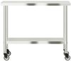 vidaXL Küchen-Arbeitstisch mit Rollen 110x55x85 cm Edelstahl 376467 Bild 5