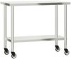 vidaXL Küchen-Arbeitstisch mit Rollen 110x55x85 cm Edelstahl 376467 Bild 2