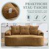LVHOM 2-Sitzer Sofa mit 3 Kissen, Cloud Sofa mit komprimiertem Design, kein Aufbau erforderlich, Doppelsofa aus Chenille, Gelb Bild 5