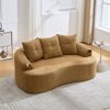 LVHOM 2-Sitzer Sofa mit 3 Kissen, Cloud Sofa mit komprimiertem Design, kein Aufbau erforderlich, Doppelsofa aus Chenille, Gelb Bild 2