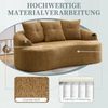 LVHOM 2-Sitzer Sofa mit 3 Kissen, Cloud Sofa mit komprimiertem Design, kein Aufbau erforderlich, Doppelsofa aus Chenille, Gelb Bild 3