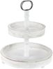 Etagere 2 Stöckig Servierplatte Weiß Servierständer Standetagere Etagenständer Obstschale Gebäckschale Vintage Kuchenstand Bild 5