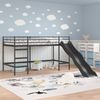 vidaXL Kinder-Loftbett mit Rutsche Schwarz und Anthrazit 90 x 200 cm 42020776 Bild 3