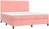 vidaXL Boxspringbett mit Matratze Rosa 180x200 cm Samt 3143162 Bild 3