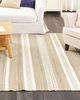 Teppich Jute beige weiß 160 x 230 cm Streifenmuster Kurzflor zweiseitig TALPUR Bild 3