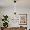 LED Hängeleuchte, Gitter, Metall, schwarz, H 120 cm Bild 3