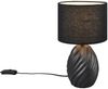 LED Tischleuchte mit Keramikfuß und Stoffschirm in Schwarz, Höhe 31cm Bild 2