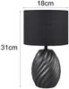 LED Tischleuchte mit Keramikfuß und Stoffschirm in Schwarz, Höhe 31cm Bild 4