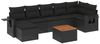 vidaXL 8-tlg. Garten-Sofagarnitur mit Kissen Schwarz Poly Rattan 3224669 Bild 2