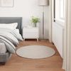 vidaXL Rutschfester Teppich aus Kunstkaninchenfell OLITE Beige Ø 80 cm 42021645 Bild 4