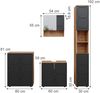 Badmöbel-Set Irma Anthrazit mit Wabenstruktur 4 Teile, mit Hochschrank und Kommode Vicco Bild 3
