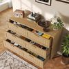 Simurq Kommode mit 6 Schubladen, Stauraumschrank für Wohnzimmer, Esszimmer, Flur (Schubkastenkommode,Sideboard Rattan geflecht,Massivholzbeine), 115 x 40 x 80 cm Bild 3